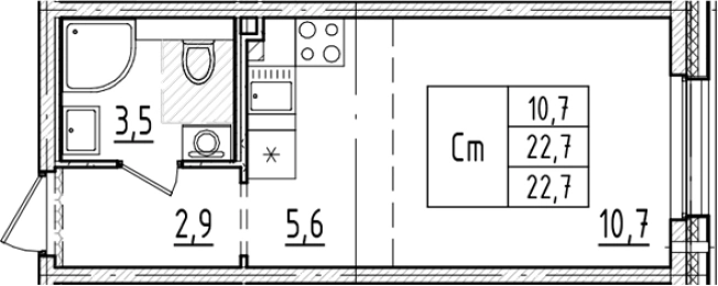 Купить Студию в ЖК Большая Охта в Санкт-Петербурге. Вариант № 6244445, 0, площадь -  квм, цена 7884073 рублей