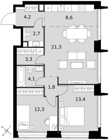 Купить квартиру в новостройках у метро Беговая в Москве. Вариант № 9465997, 0, площадь -  квм, цена 60238755 рублей