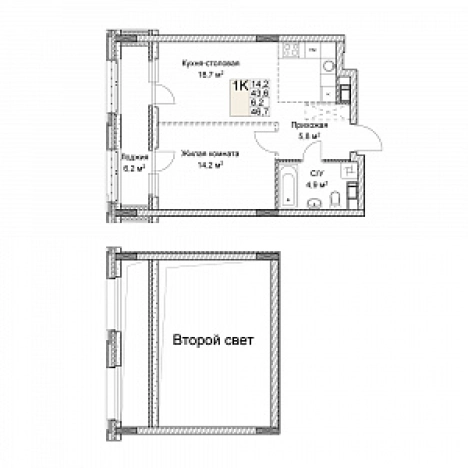 . Вариант № 139558, 0, площадь - 46 квм, цена 19382088 рублей