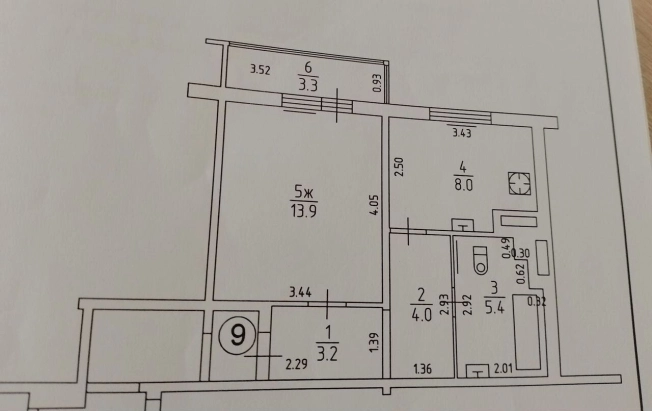 Купить однокомнатную квартиру на улице Олега Кошевого в Калининграде. Вариант № 1224560, 11, площадь -  квм, цена 5200000 рублей