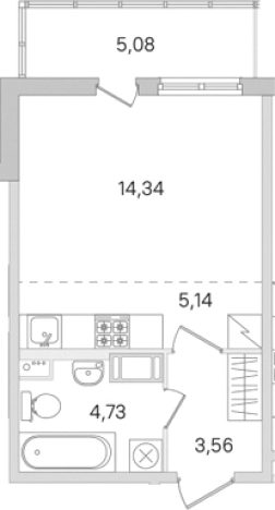 Купить Студию в ЖК Ясно.Янино в Ленинградской области. Вариант № 8488961, 0, площадь -  квм, цена 5351279 рублей