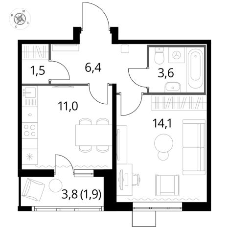 Купить квартиру на улице Хлебозаводской проезд в Люберцах. Вариант № 9876444, 0, площадь -  квм, цена 11991730 рублей