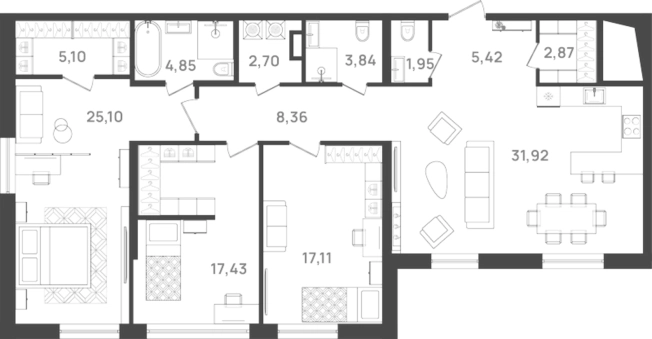 Купить многокомнатную квартиру у метро Шушары в Санкт-Петербурге. Вариант № 6205106, 0, площадь -  квм, цена 49137747 рублей