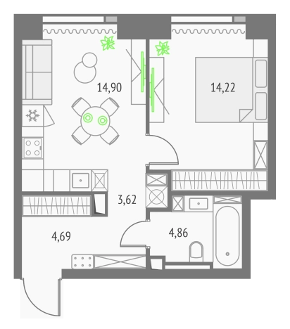 Купить квартиру в ЖК Upside Towers в Москве. Вариант № 151164, 0, площадь -  квм, цена 24904111 рублей