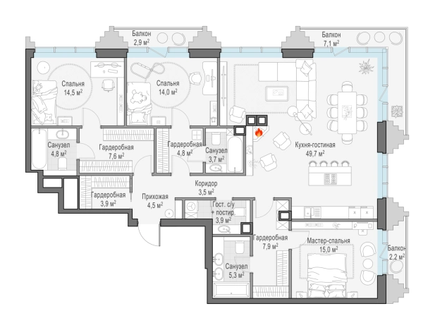 Купить квартиру на улице Электрический переулок в Москве. Вариант № 168990, 0, площадь - квм, цена 308030000 рублей