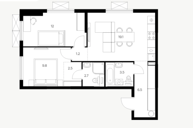 Купить квартиру на улице Героя Рябцева в Нижнем Новгороде. Вариант № 2775368, 0, площадь -  квм, цена 7976160 рублей
