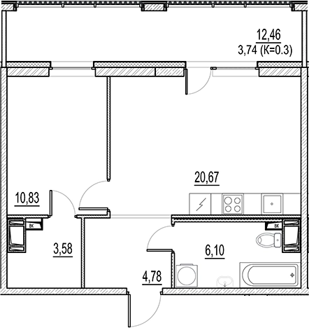 Купить квартиру в новостройках у метро Звёздная в Санкт-Петербурге. Вариант № 6256120, 0, площадь -  квм, цена 9390000 рублей
