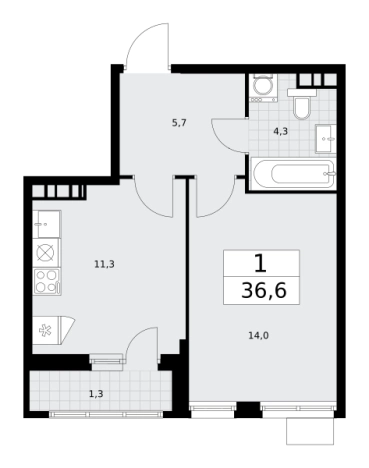 Купить однокомнатную квартиру в новостройках у метро Аэропорт Внуково в Москве. Вариант № 2206766, 0, площадь -  квм, цена 12701298 рублей