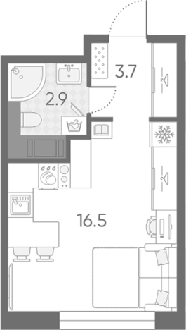 Купить Студию в новостройках на улице Партизанская в Санкт-Петербурге. Вариант № 6243633, 0, площадь -  квм, цена 8168136 рублей
