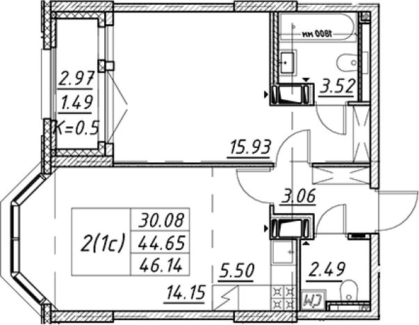Купить двухкомнатную квартиру в новостройках в ЖК Цивилизация на Неве в Санкт-Петербурге. Вариант № 7850999, 0, площадь -  квм, цена 16576440 рублей