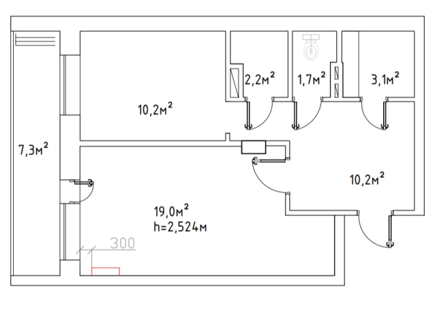 Купить однокомнатную квартиру в районе Ленинский в Воронеже. Вариант № 2081799, 1, площадь -  квм, цена 5600000 рублей