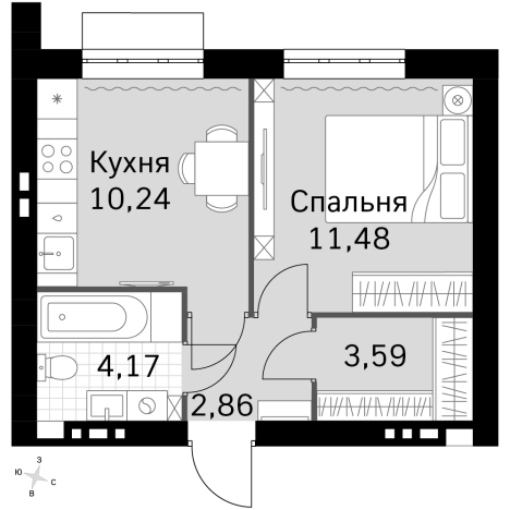 Купить однокомнатную квартиру в ЖК Жаворонки Клаб в Московской области. Вариант № 9959667, 0, площадь -  квм, цена 8670548 рублей
