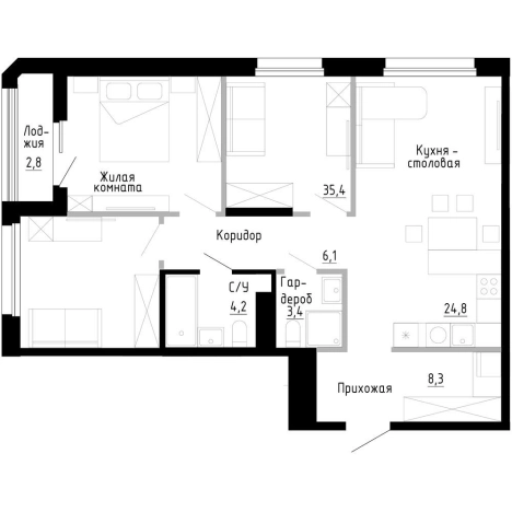 Купить квартиру в новостройках в ЖК "7Я" в Владивостоке. Вариант № 9768519, 0, площадь -  квм, цена 17305200 рублей