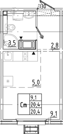 Купить Студию на вторичке в ЖК Цветной город в Санкт-Петербурге. Вариант № 8085951, 0, площадь -  квм, цена 3698112 рублей