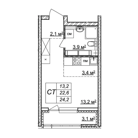 Купить Студию в Нижегородской области. Вариант № 156380, 0, площадь -  квм, цена 6098318 рублей