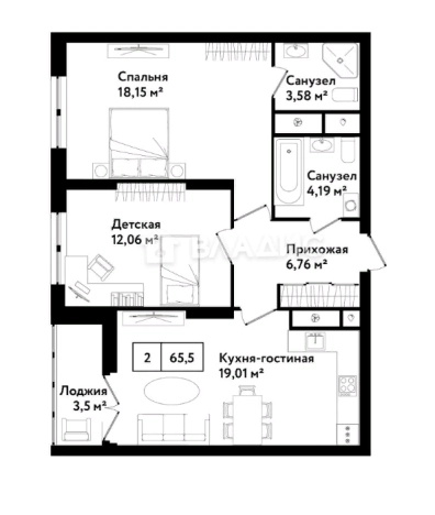 Купить квартиру в новостройках на улице Филимоновская в Туле. Вариант № 77900, 0, площадь -  квм, цена 6171605 рублей