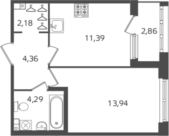 Купить однокомнатную квартиру у метро Выборгская в Санкт-Петербурге. Вариант № 6241865, 0, площадь -  квм, цена 11867712 рублей