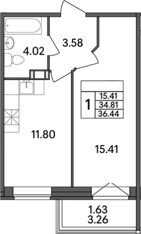 Купить однокомнатную квартиру в новостройках на улице Рождественская в Ленинградской области. Вариант № 7601107, 0, площадь -  квм, цена 4846520 рублей