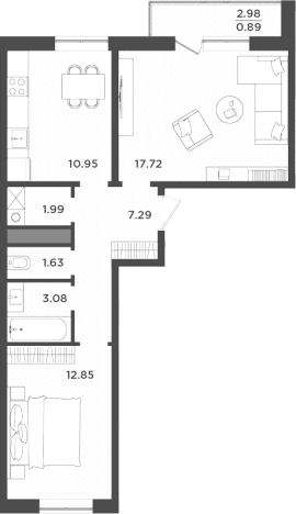 Купить квартиру на улице Цветочная в Ленинградской области. Вариант № 7204128, 0, площадь -  квм, цена 11562000 рублей