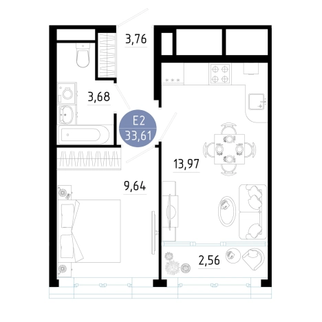Купить однокомнатную квартиру в новостройках в ЖК Роща в Рязани. Вариант № 123214, 0, площадь -  квм, цена 4469122 рублей
