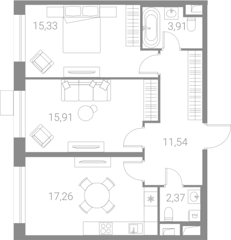 Купить трехкомнатную квартиру у метро Каширская в Москве. Вариант № 74187, 0, площадь -  квм, цена 21916137 рублей