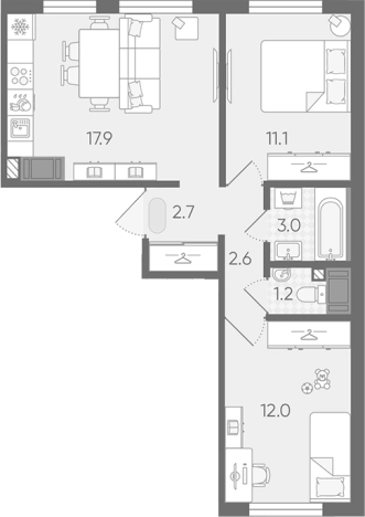 Купить трехкомнатную квартиру у метро Гражданский проспект в Санкт-Петербурге. Вариант № 8086579, 0, площадь -  квм, цена 8842550 рублей