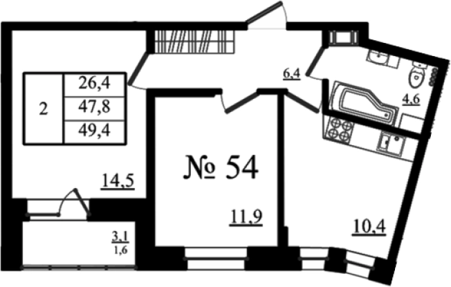 Купить двухкомнатную квартиру в новостройках в Гатчине. Вариант № 7259121, 0, площадь -  квм, цена 8310562 рублей