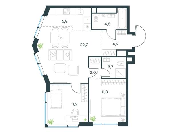 Купить квартиру на улице Мичуринский проспект в Москве. Вариант № 1450745, 0, площадь -  квм, цена 48891874 рублей