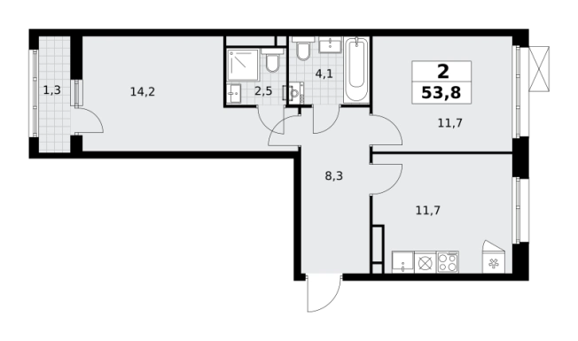 Купить двухкомнатную квартиру у метро Аэропорт Внуково в Москве. Вариант № 1341996, 0, площадь -  квм, цена 14517930 рублей