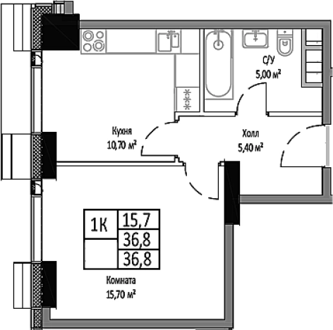 Купить однокомнатную квартиру в районе Ярославский в Москве. Вариант № 119499, 0, площадь -  квм, цена 11334400 рублей