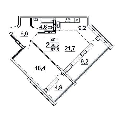 Купить двухкомнатную квартиру в новостройках в ЖК Сингапур в Владивостоке. Вариант № 9416817, 0, площадь -  квм, цена 13056620 рублей