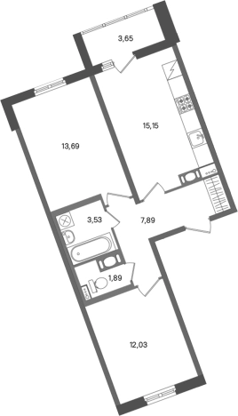 Купить трехкомнатную квартиру на улице Златоглавая в Сертолове. Вариант № 7266201, 0, площадь -  квм, цена 9486918 рублей