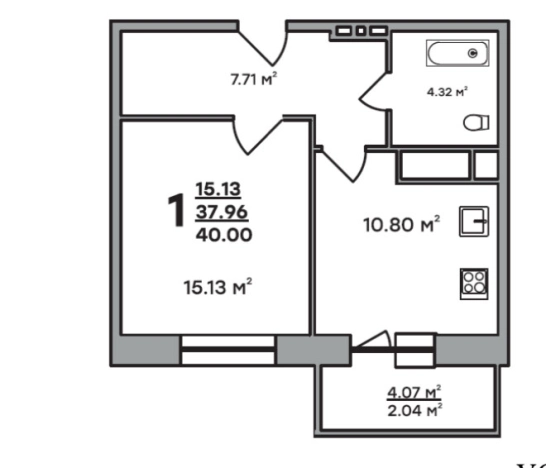 Купить однокомнатную квартиру в новостройках в Владимирской области. Вариант № 1220798, 1, площадь - квм, цена 4650000 рублей