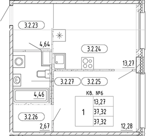 Купить однокомнатную квартиру в новостройках в ЖК PlUS Пулковский в Санкт-Петербурге. Вариант № 5584635, 0, площадь -  квм, цена 7739947 рублей