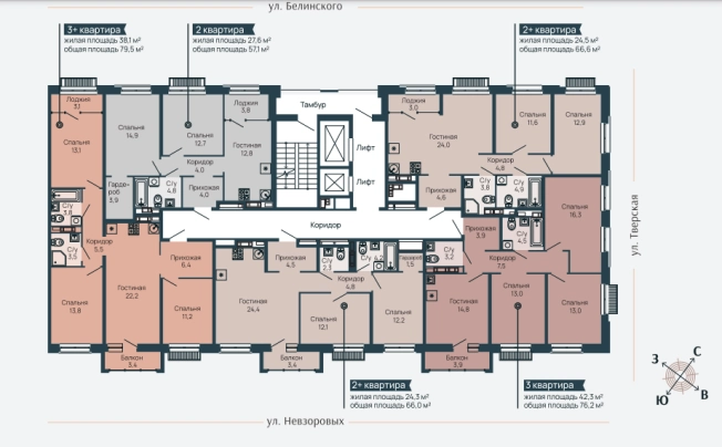 Купить квартиру в ЖК Клубный Дом "Резиденция" в Нижнем Новгороде. Вариант № 85515, 1, площадь -  квм, цена 18198000 рублей