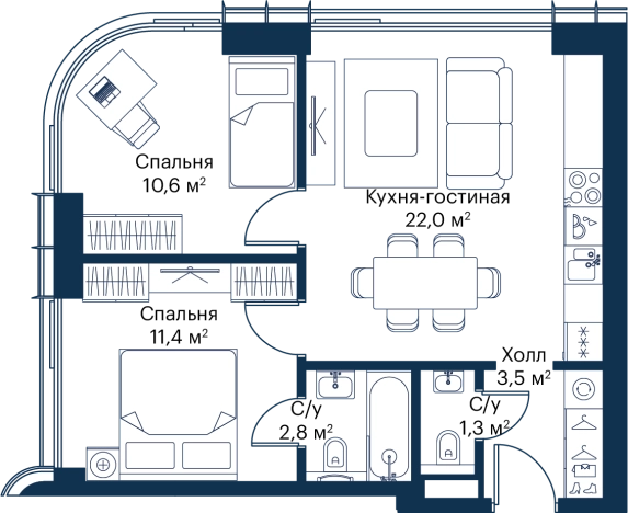 Купить двухкомнатную квартиру в СЗАО в Москве. Вариант № 149244, 0, площадь - квм, цена 24587014 рублей