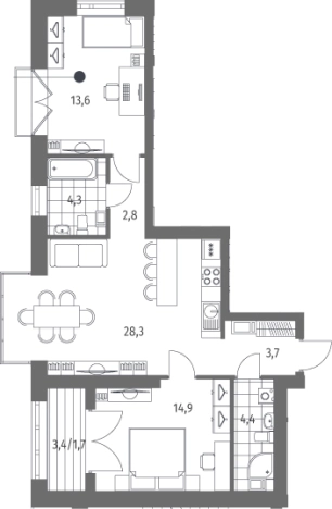 Купить трехкомнатную квартиру в ЖК Наука в Санкт-Петербурге. Вариант № 6896983, 0, площадь -  квм, цена 23467000 рублей