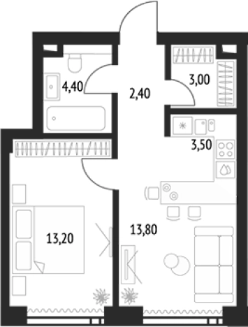Купить квартиру в ЖК Upside Towers в Москве. Вариант № 99438, 0, площадь -  квм, цена 27516364 рублей
