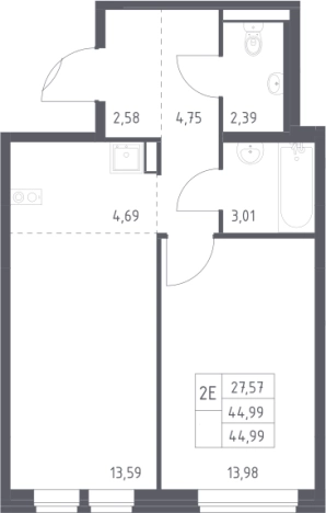 Купить однокомнатную квартиру на улице Рабочая в Щёлкове. Вариант № 2367294, 0, площадь - квм, цена 10423313 рублей