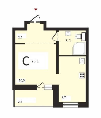 Купить Студию в Люберцах. Вариант № 2928, 0, площадь -  квм, цена 6430000 рублей