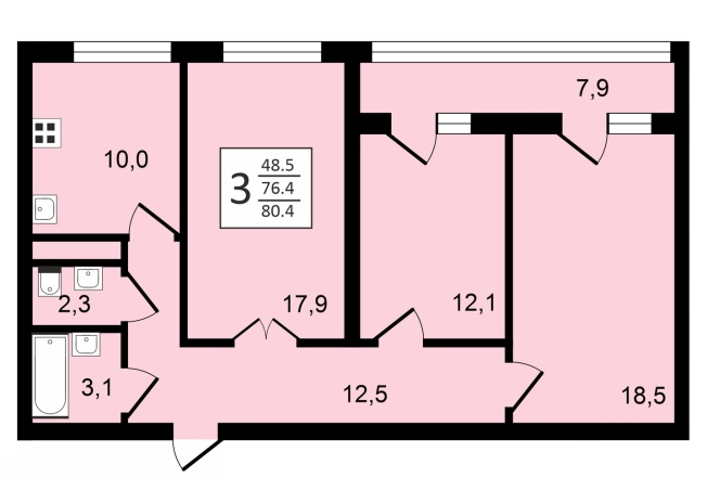 Купить трехкомнатную квартиру на улице Станкевича в Воронеже. Вариант № 152543, 0, площадь -  квм, цена 14855717 рублей