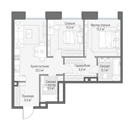 Купить однокомнатную квартиру у метро Фрунзенская в Москве. Вариант № 169961, 0, площадь -  квм, цена 192450000 рублей