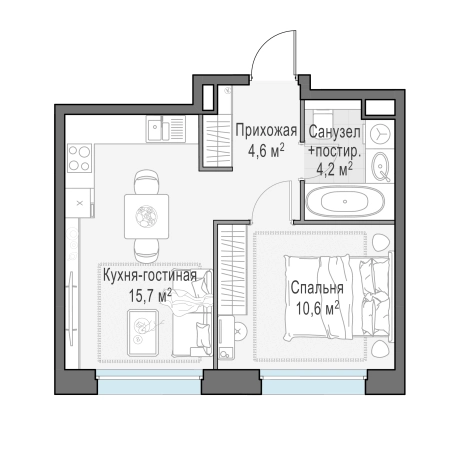Купить квартиру в ЖК Белый Grad в Мытищах. Вариант № 166566, 0, площадь -  квм, цена 7960000 рублей