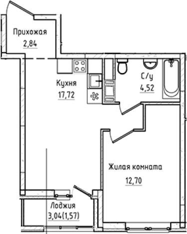 Купить двухкомнатную квартиру на улице Первых в Ленинградской области. Вариант № 7833466, 0, площадь -  квм, цена 6433292 рублей
