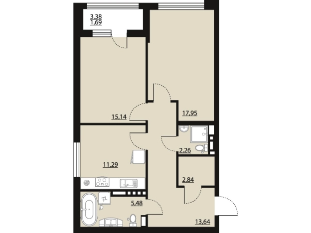 . Вариант № 120356, 0, площадь - 70.18 квм, цена 10021704 рублей