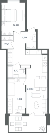 Купить трехкомнатную квартиру в Одинцове. Вариант № 157116, 0, площадь -  квм, цена 10880892 рублей
