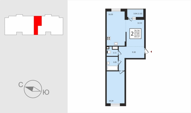 Купить двухкомнатную квартиру в районе Октябрьский в Владимирской области. Вариант № 95017, 0, площадь -  квм, цена 6795000 рублей
