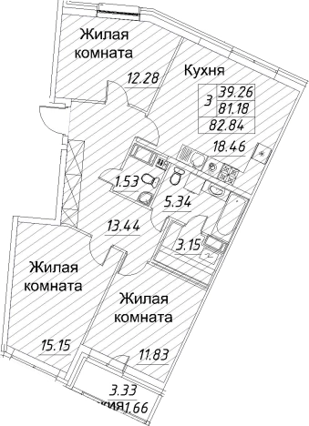 Купить многокомнатную квартиру в ЖК Modum в Санкт-Петербурге. Вариант № 67829, 0, площадь -  квм, цена 25636230 рублей