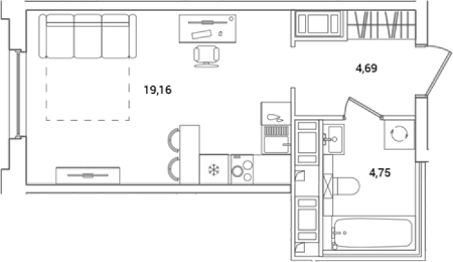 Купить Студию в ЖК OKLA в Санкт-Петербурге. Вариант № 8163118, 0, площадь -  квм, цена 6343480 рублей