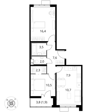 Купить трехкомнатную квартиру в ЖК 1-й Шереметьевский в Химках. Вариант № 9825727, 0, площадь -  квм, цена 19304720 рублей